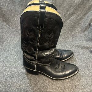 Durango Black Leather Cowboy Boots